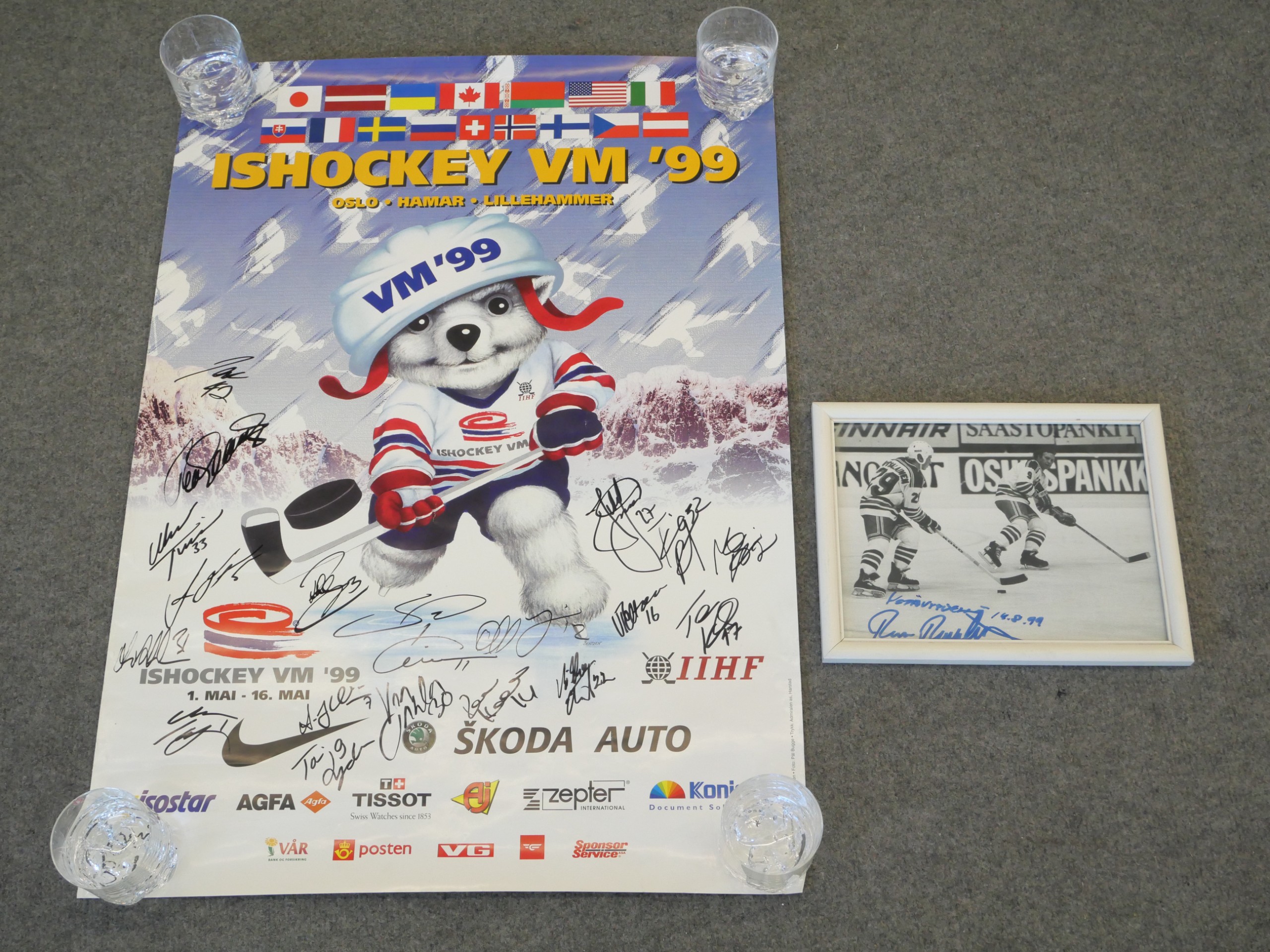 Juliste Lillehammer 1999 nimikirjoituksilla