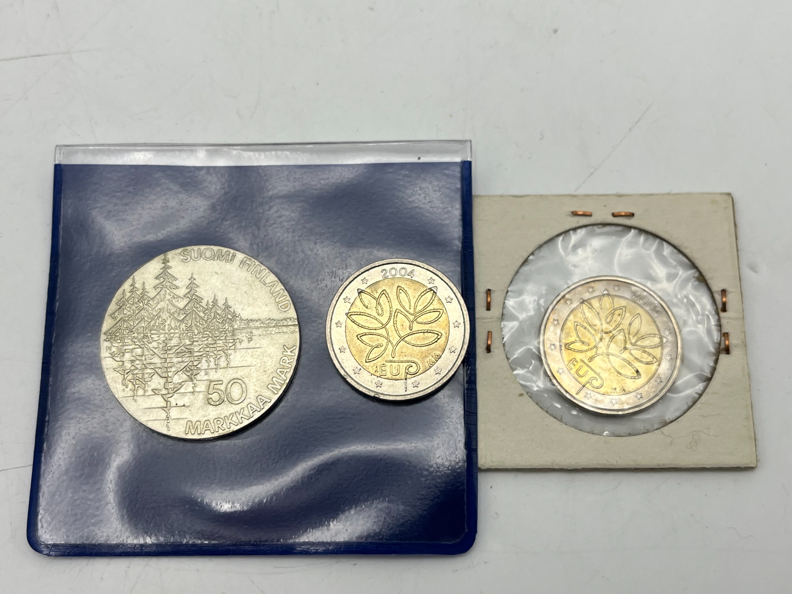 2 euroa risurahat, hopeakolikko - Huutokauppa Ekman