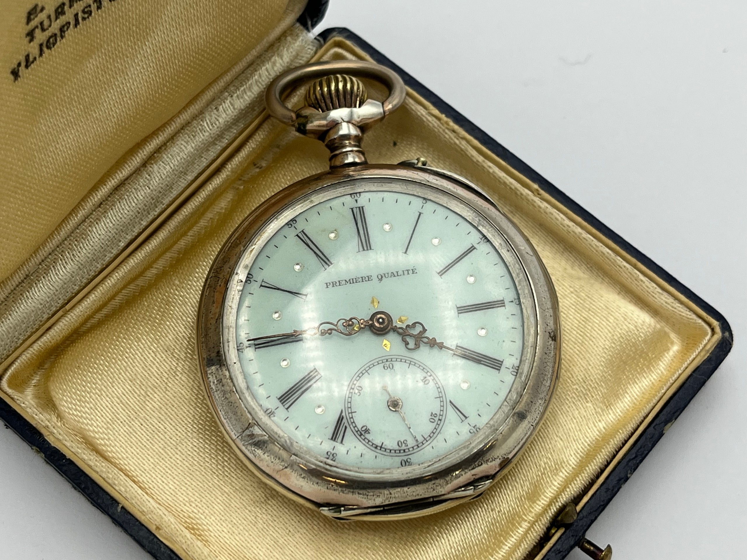 Hopeakuorinen taskukello - Huutokauppa Ekman