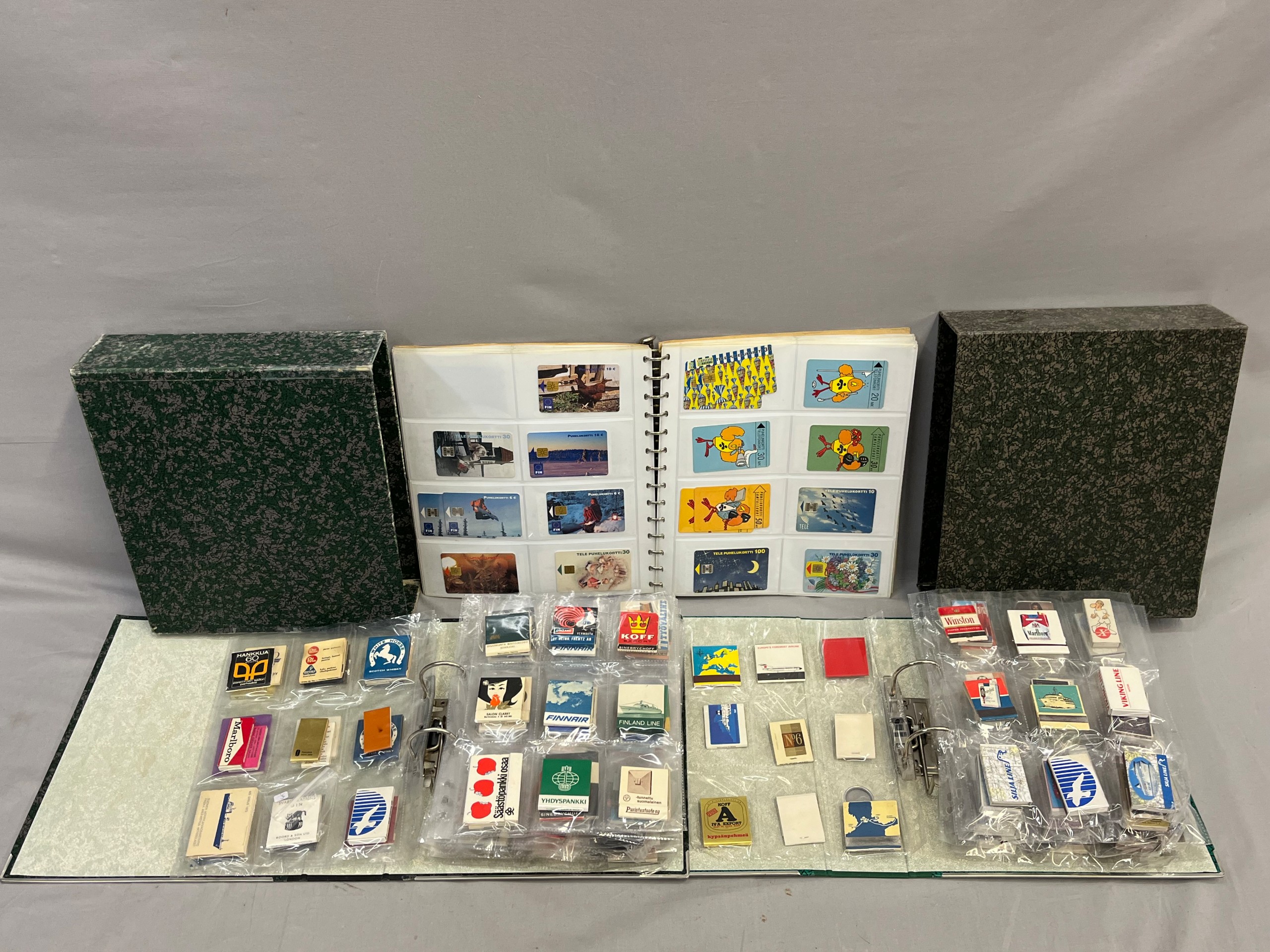 Tulitikkurasiat, puhelinkortit - Huutokauppa Ekman