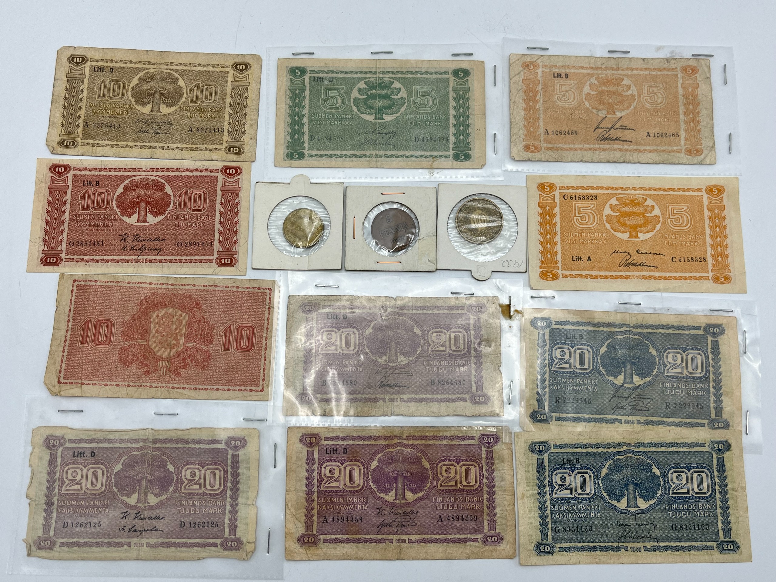 Markkasetelit, kolikot - Huutokauppa Ekman