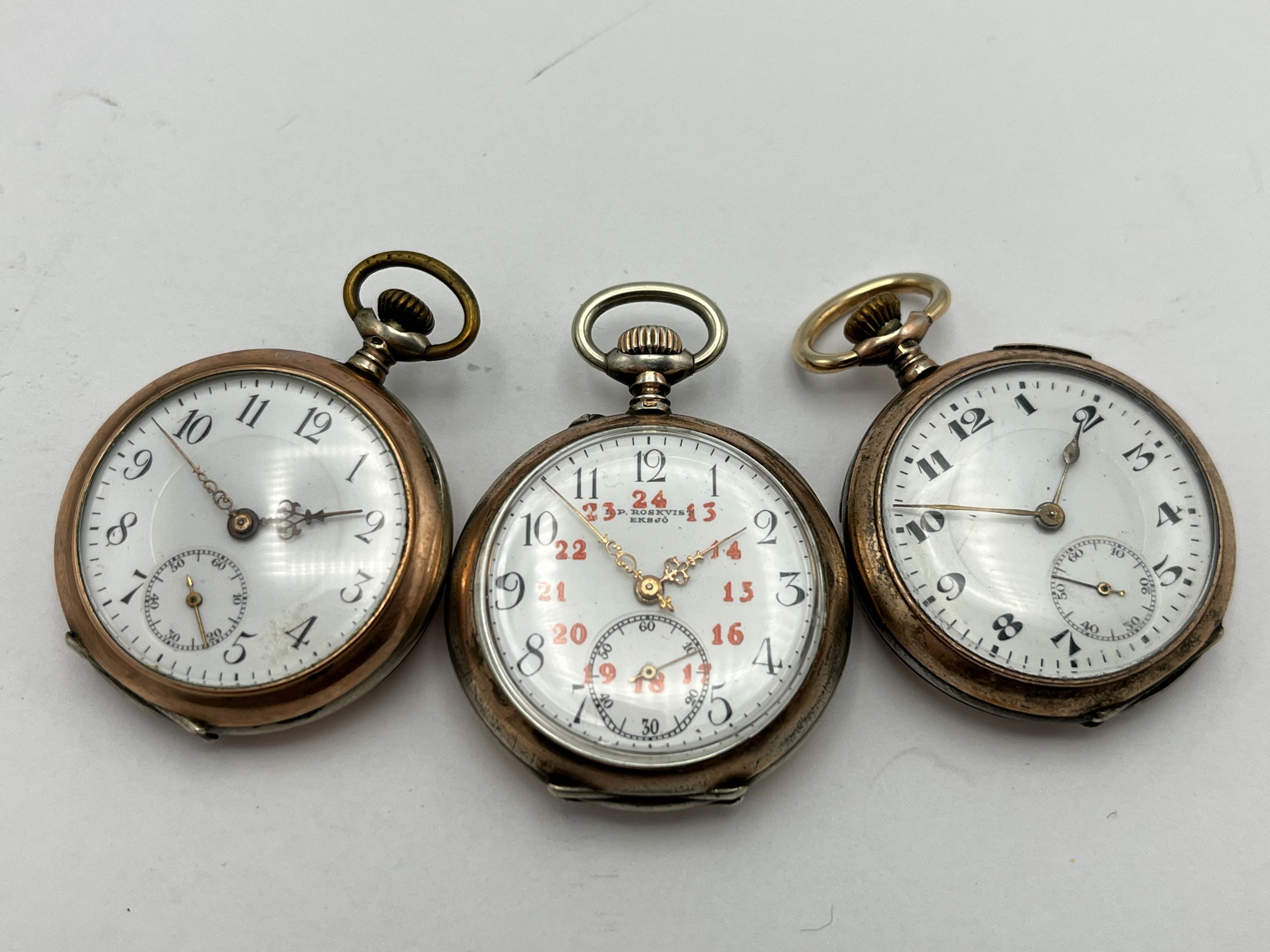 Hopeiset taskukellot - Huutokauppa Ekman