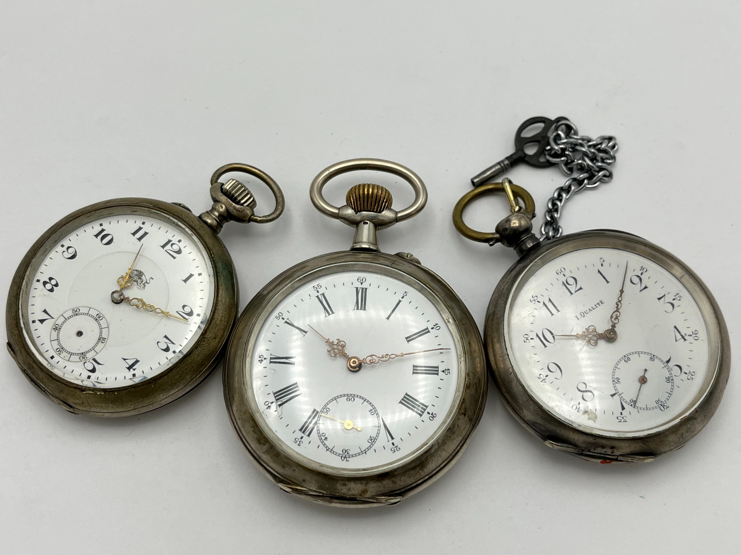 Hopeiset taskukellot - Huutokauppa Ekman