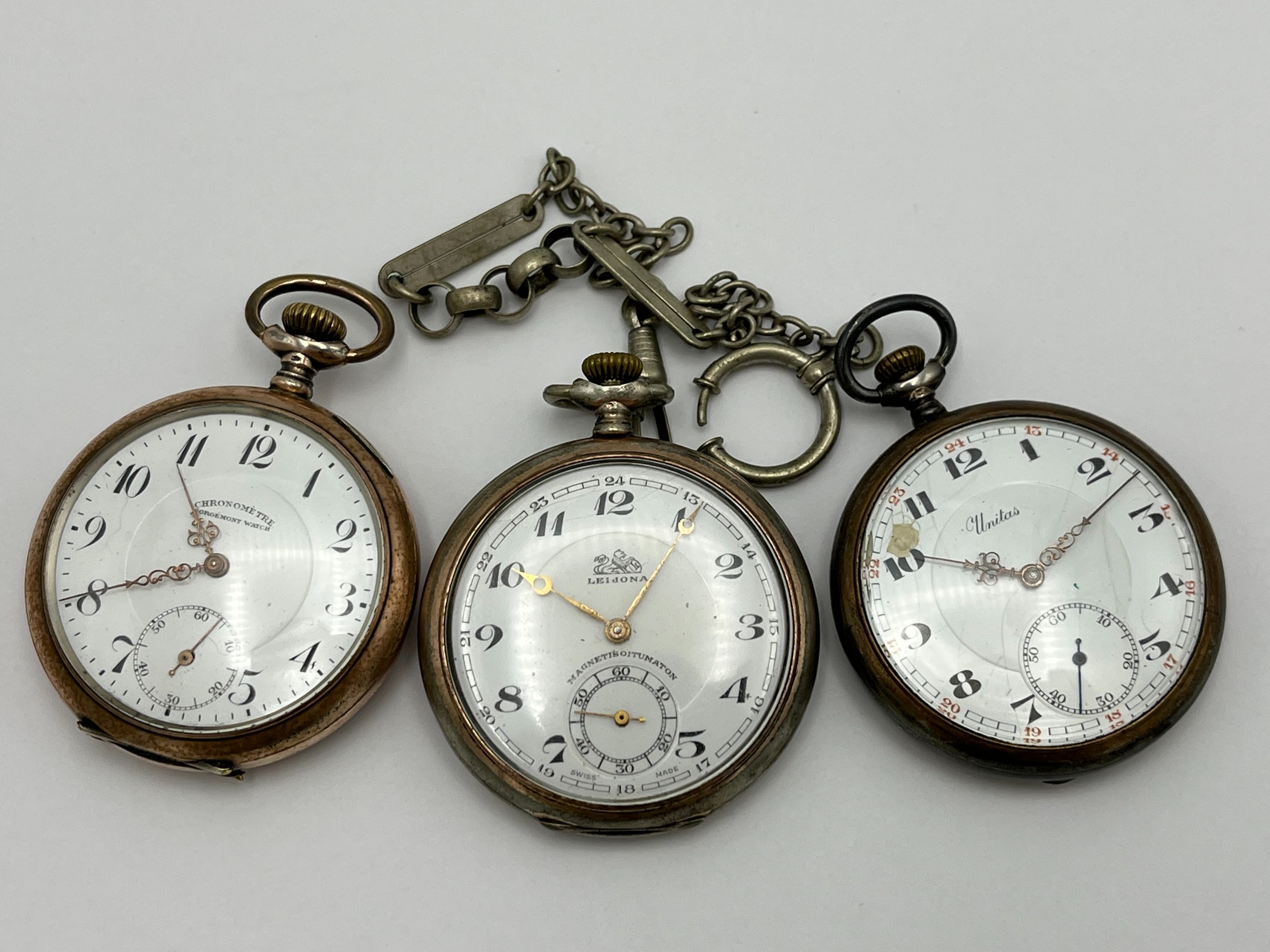 Hopeiset taskukellot - Huutokauppa Ekman