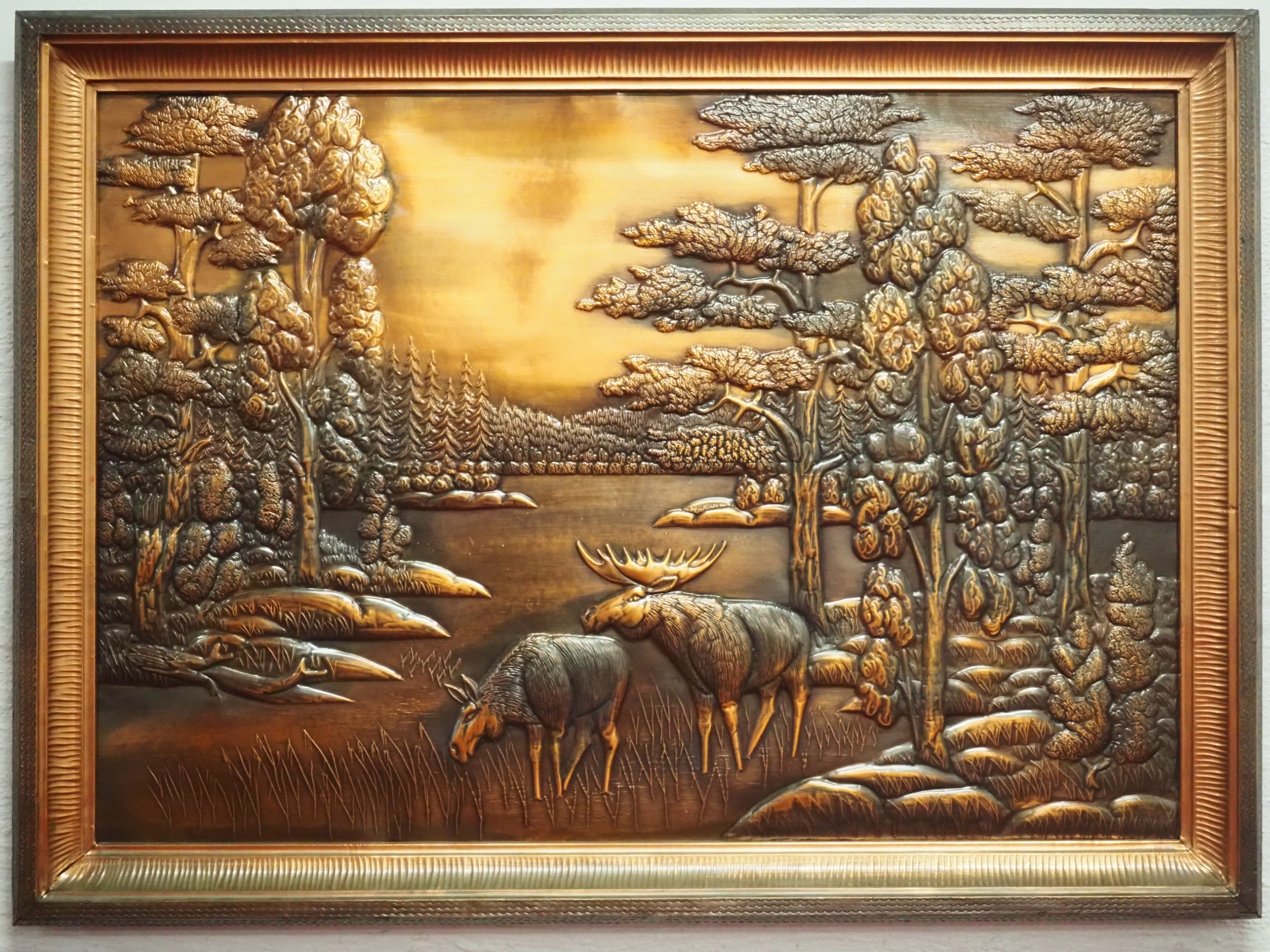 Kuparireliefi - Huutokauppa Ekman